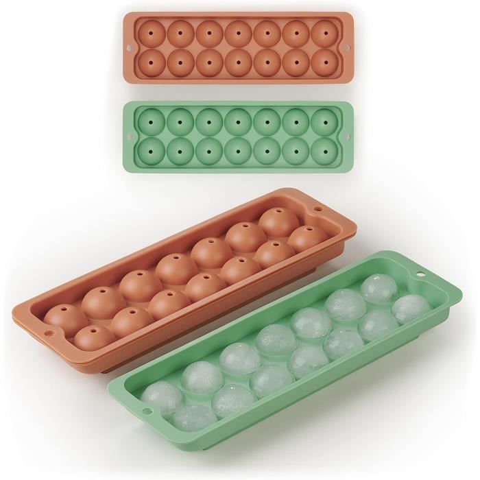 2 Moules à Glaçons Silicone Blumtal - Glaçons Ronds Ø5cm, Sans BPA - Pour Congélateur, Lavable Au Lave-vaisselle