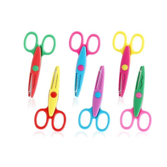 Lot De 6 Paires De Ciseaux De Bricolage Enfants – 8 Pièces Avec Perforatrices Motifs – Créatif, Coloré, Sécurité - 4