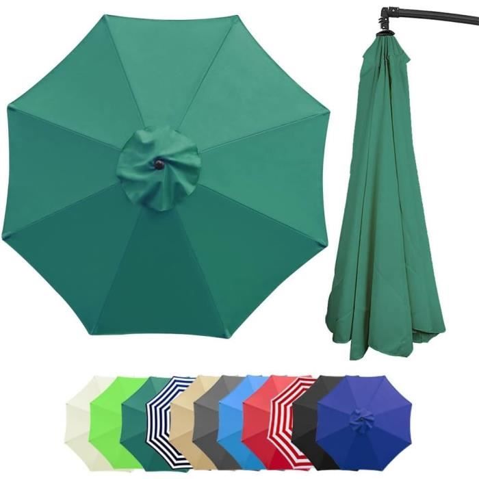 Auvent De Remplacement Parasol Terrasse 8 Bras - Housse Toile Rechange 3.5m Light Gray Pour Parasol Jardin Extérieur