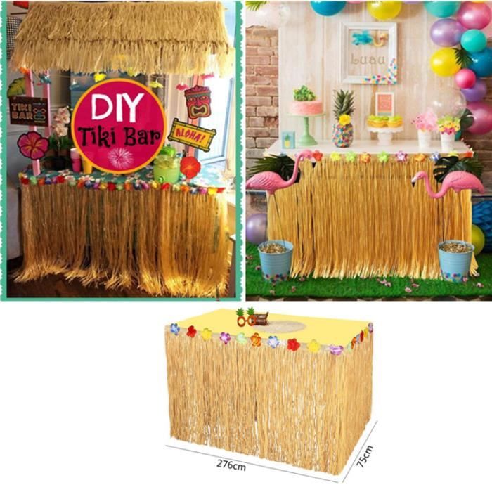 Hawaienne Table Jupe Pour Plage Tropicale Mariage Anniversaire Garden Pique Nique Candy Bar Decoration De Fete Achat Vente Deco De Fete Murale Cdiscount