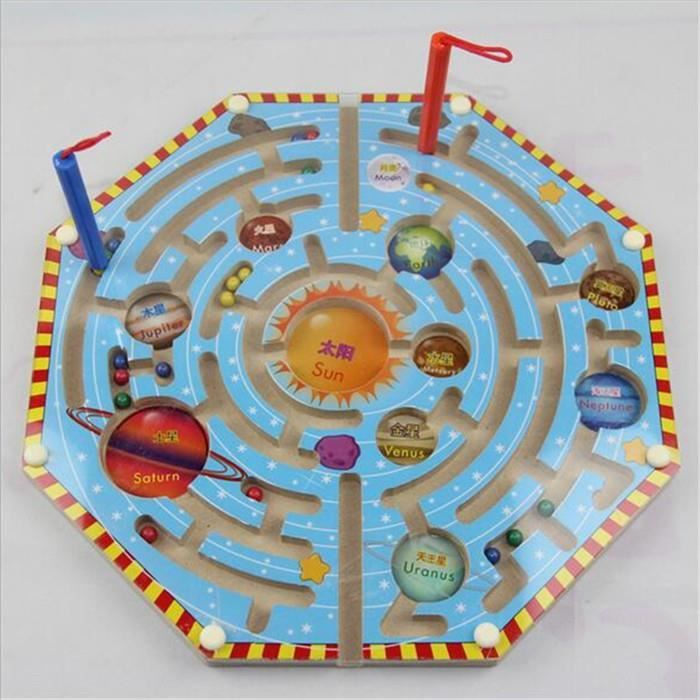 BBWELL Jeu Labyrinthe Magnétique Enfant - Jouet Montessori Bois Numéros Et Couleurs Pour Garçons Et Filles