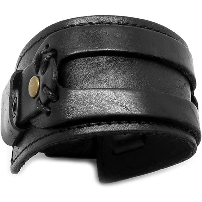 Bracelet En Cuir Multibrin Noir Et Marron Ajustable - Pour Homme, Femme, Ado - Neuf Avec étiquettes