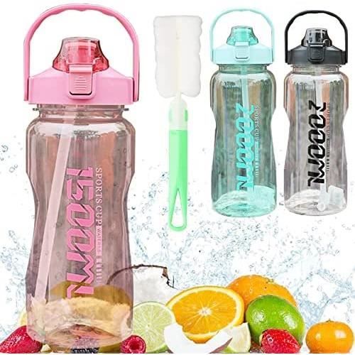 Gourde 1L Avec Paille – Sans BPA, Anti-fuite, Idéale Sport Et Plein Air !