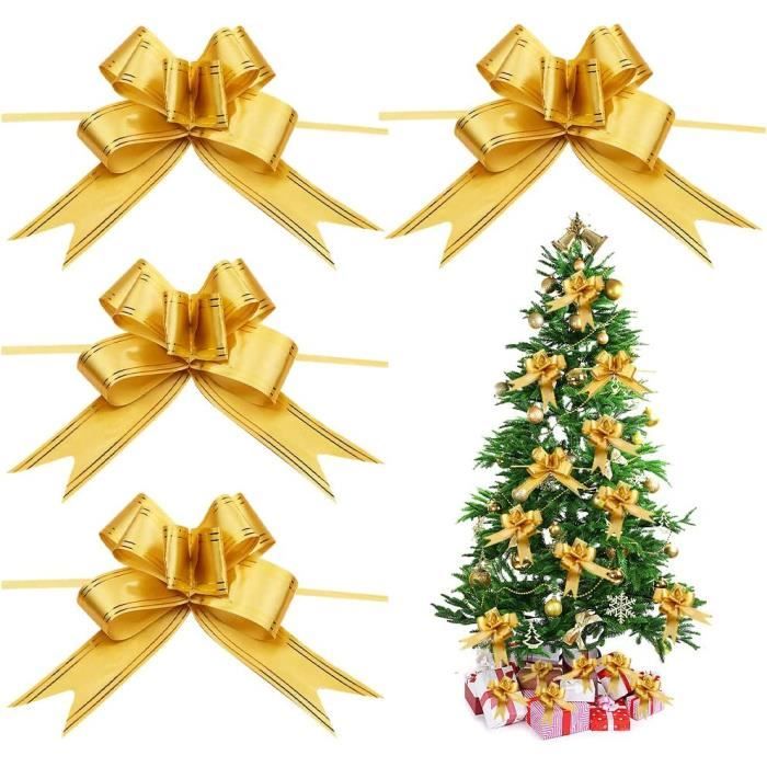Nœuds de Noël en Ruban, 20 pcs Nœud à Tirer en Ruban, Nœuds et Rubans