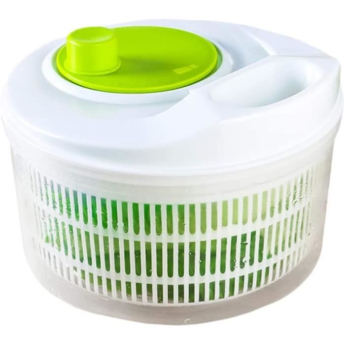 Essoreuse à Salade Manuelle - Bol Multifonction Avec Manivelle, Base Antidérapante - Pour 3-4 Personnes (rouge Clair) - 12