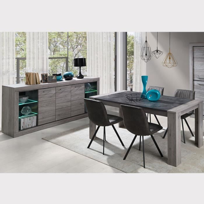 Salle A Manger Contemporaine Couleur Bois Ovide Gris L 180 X P 100 X H 78 Cm Achat Vente Salle A Manger Salle A Manger Contemporaine Cdiscount