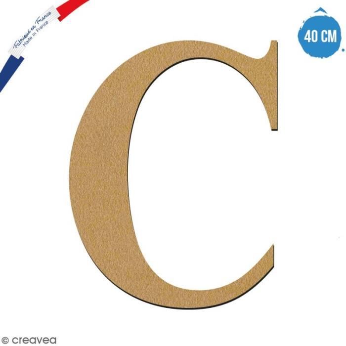 Lettre P en bois à décorer - 40 cm - Collection Alphabet serif