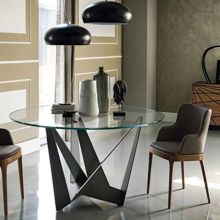 Designetsamaison Table A Manger Ronde Design Transparent En