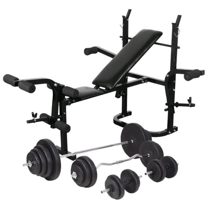 Banc D Entrainement Avec Support De Poids Jeu D Halteres 120 Kg