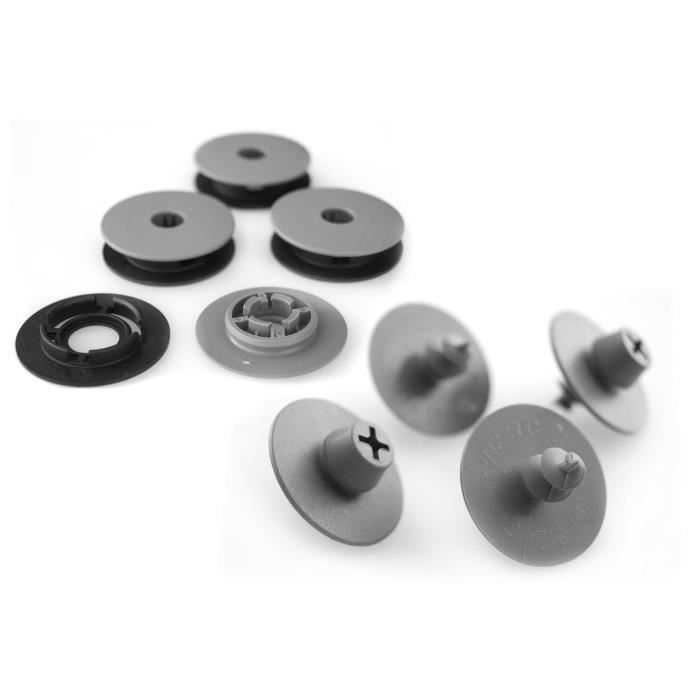anthracite kh Teile Lot de 4 supports de fixation pour tapis de sol