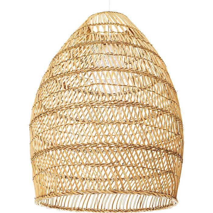 Lampe suspendue boho Bali en rotin naturel - 50cm - Tuyen Bois naturel
