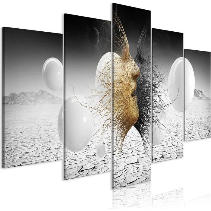 Impression sur Toile intiss/ée Abstrait 110x80 cm Tableau Mural Image sur Toile Photo Images Motif Moderne D/écoration tendu sur Chassis Diamants decomonkey 5 Piece
