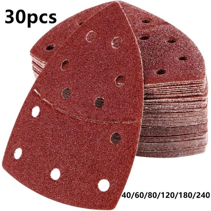 70 Papiers à Poncer Triangulaires ZYKORT - 7 Grains 40-320 Pour Ponceuse Delta