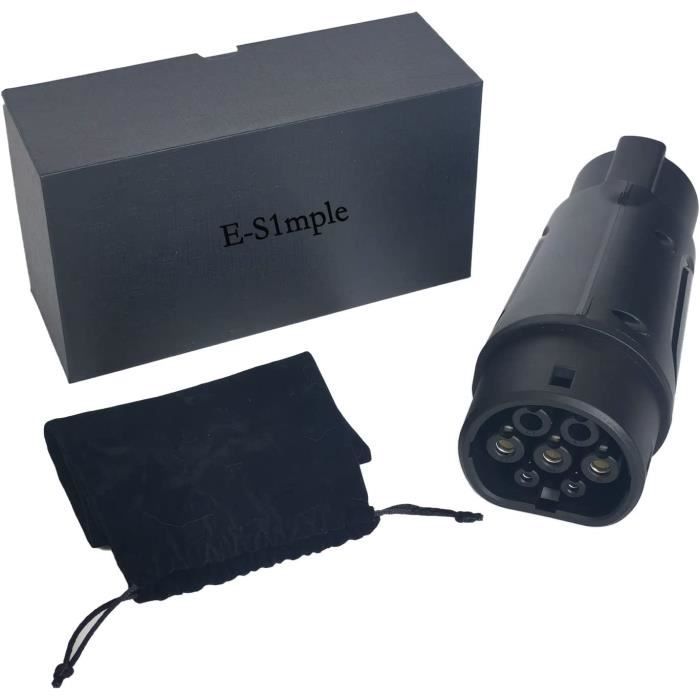 E-s1mple Adaptateur Ev Type 1 Vers 2 Chargeur Câble Charge 32a Véhicule Electrique