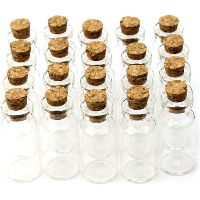 Dekoflasche 6 Pièce flacon en verre coloré Maison de campagne de liqueur bouteille bouchon verres