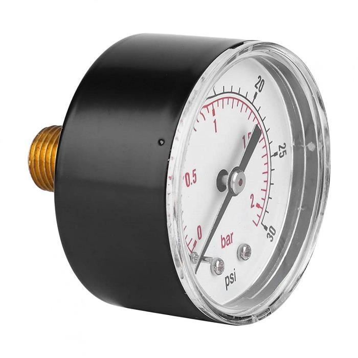 Manomètre Filtre Piscine 0-3 Bar/45 PSI - Connecteur 1/4 NPT Laiton, Idéal Pour Spa Et Système D'eau