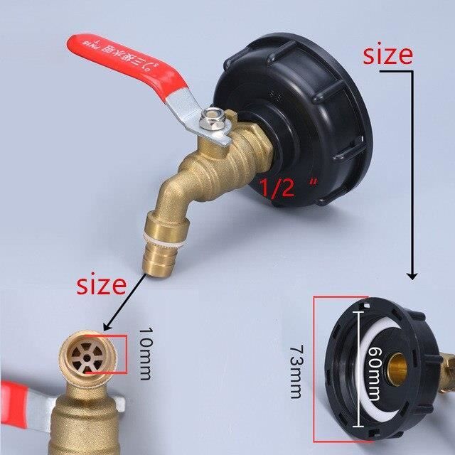 GARDENA 60mm Ibc S60X6 Réservoir Adaptateur Valve Connecteur Entrée Sortie Eau Résistant 