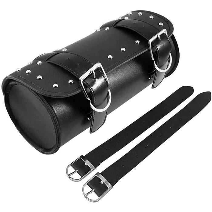 Sacoche De Selle Moto Vintage En Cuir PU Marron - Sac De Rangement Outils Universel Avec Sangles Réglables, Style Rétro Robuste