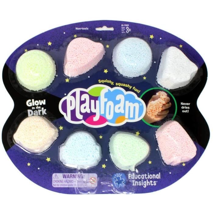 Learning Resources Playfoam Glow – 8 Pochettes – Mousse Lumineuse Qui Ne Sèche Jamais – Sensoriel Dès 3 Ans – Sans Toxicité