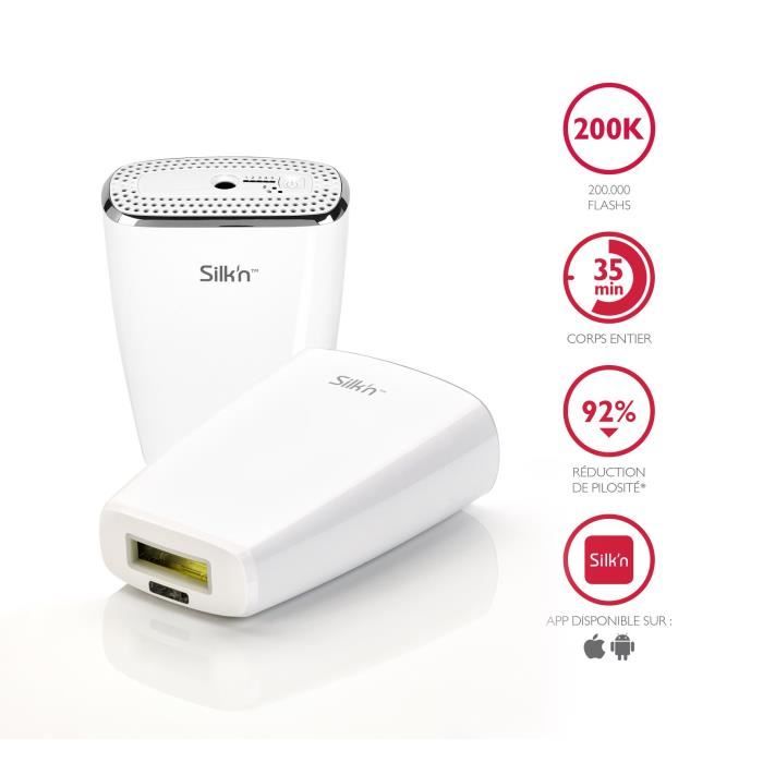 Epilateur à lumière pulsée Silk'n Jewel Lux - 200.000 flash - Analyseur de peau intégré - corps et v