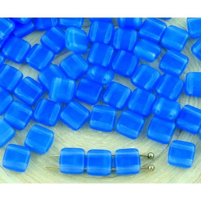 40pcs Opaque de 2 Deux Trou de Verre tchèque Perles de 6mm