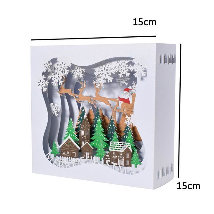 Carte De Voeux 3d Pop-Up Pour Noël, Carte Pop-Up Carte De Voeux Pour Noël, Cartes De Noël 3d, Carte De Voeux Noel Avec Enveloppes, Motif De Noël, Cadeau D'Artisanat Créatif, Père Noël
