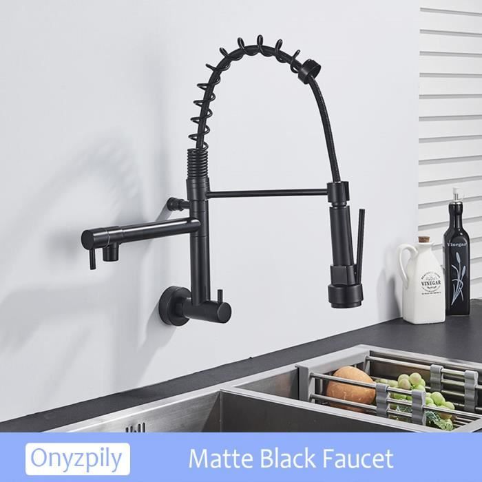 Robinet Cuisine Noir Mat Avec Douchette Extractible 3 Fonctions De Pulv Risation Mitigeur D Vier Pivotant 360 Degr S En Inox