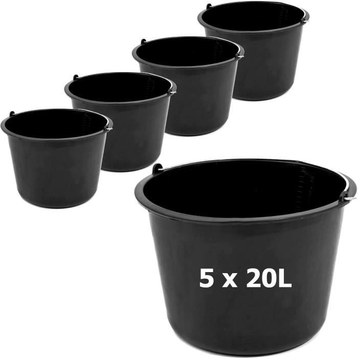 Seau de chantier BOTLE - 20 L - Poignée en métal - Plastique de haute qualité