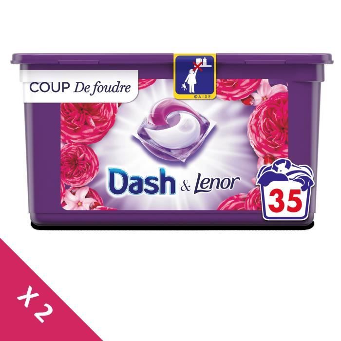 Lot De 2 Dash 3 En 1 Coup De Foudre Capsules 35 Lavages Achat Vente Lessive 3 En 1 Coup Foudre 35 Lav X2 Cdiscount