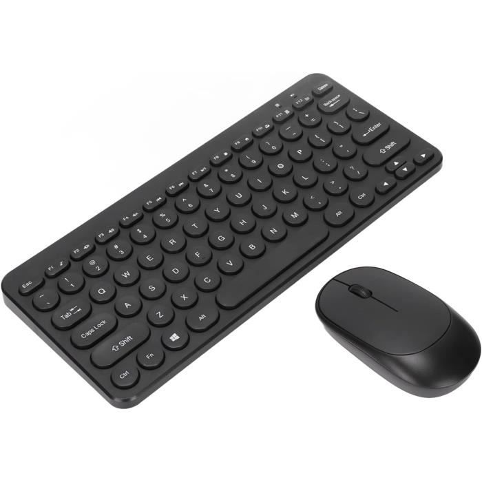 Clavier Et Souris Sans Fil Ergonomique Silencieux - Set Compact Pleine Taille 2.4G Pour PC Et Laptop