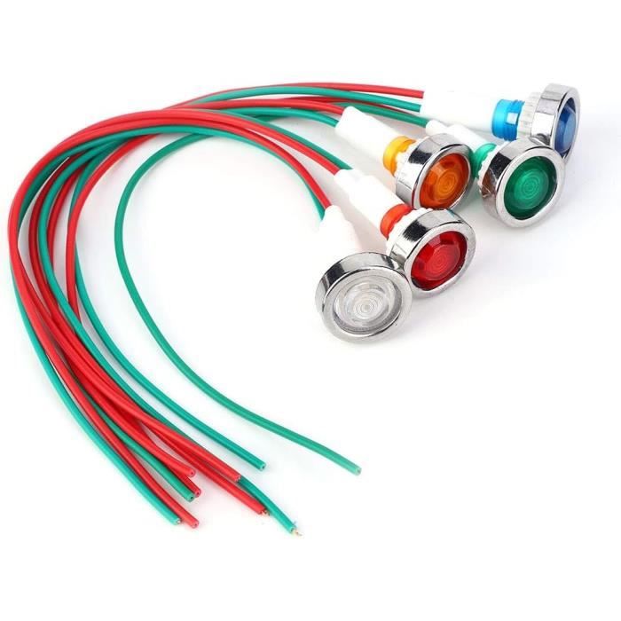 Lampe témoin 10 mm VERT AC 220V / Lumière ORANGE indicator witness lamp