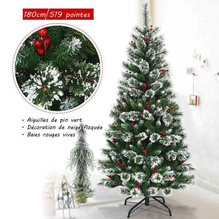 Sapin De Noël Artificiel COSTWAY 150 Cm - PVC Vert Naturel Avec Pied Métal Stable
