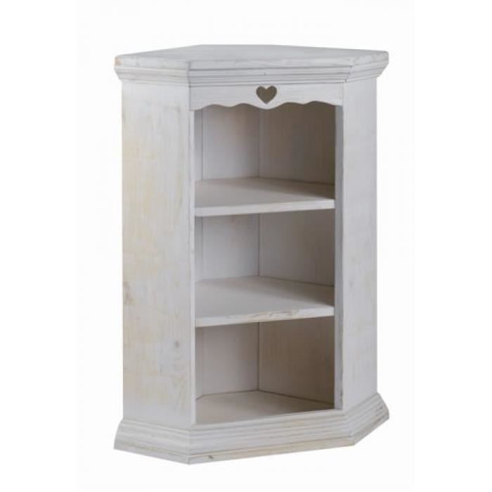 Meuble D Angle Pin Massif Blanchi Avec Coeur Terroir Achat
