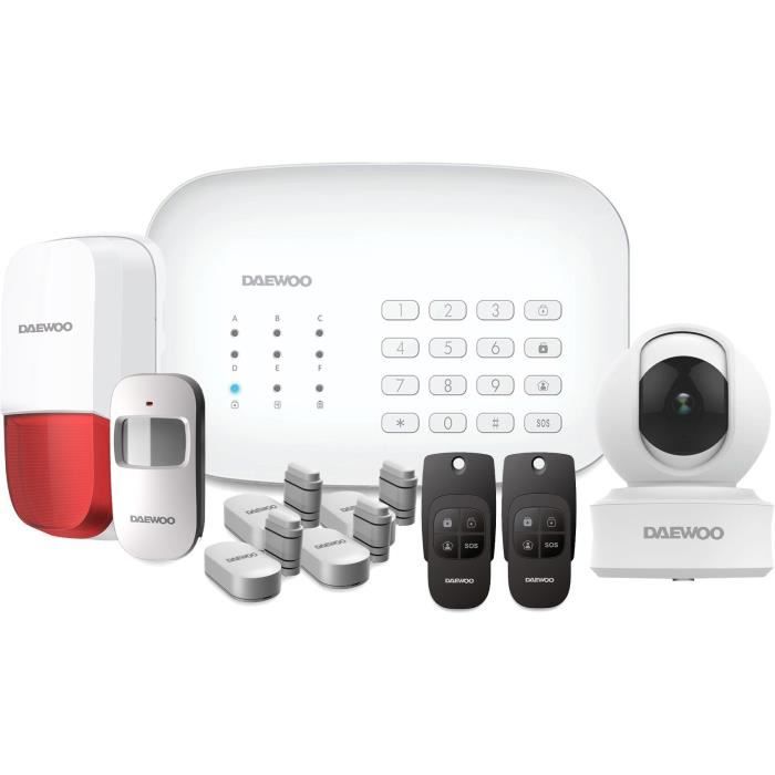 Pack alarme connecté DAEWOO SA602 - Centrale dalarme avec sirène et batterie de sauvegarde