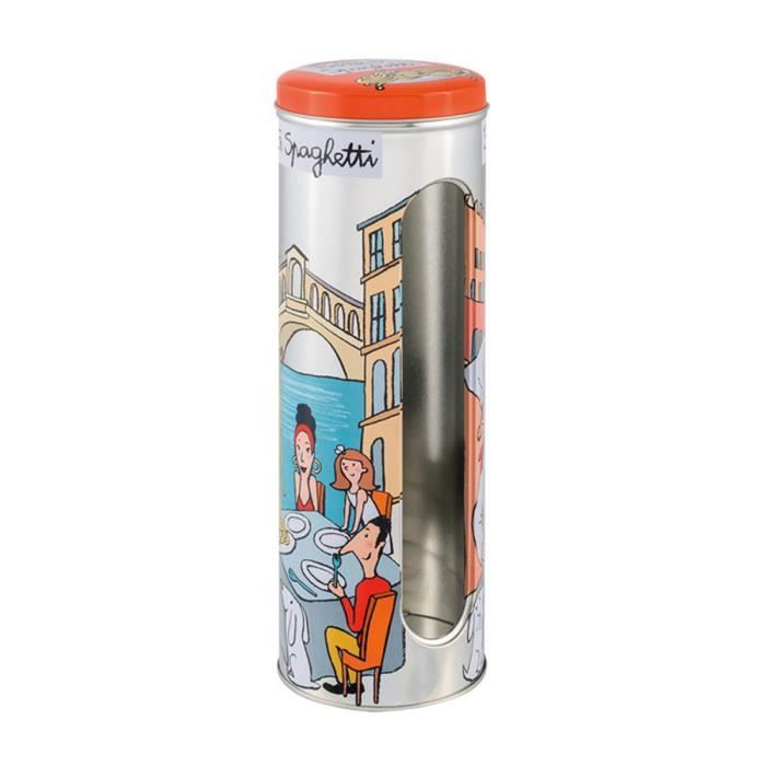 Boite A Spaghetti Venise En Metal Embosse Orange Cuisine De
