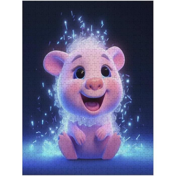 Puzzle En Bois Cochon Et Son Bébé - 6 Pièces - Fabriqué En France - Jeu éducatif