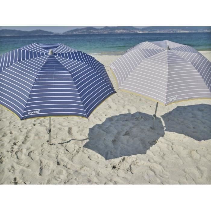 Ezpeleta Parasol De Plage Spécial Moto Ou Vélo ø 170 Cm Rayé Bleu Socle Non Inclus