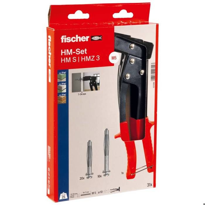fischer Kit Pince HM Z + 30 chevilles métalliques HM pour corps creux