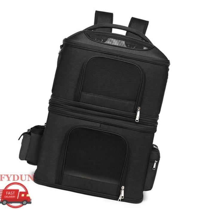 Comparer les prix de Porte-chat - FYDUN - Sac à dos détachable pour 2 chats - Conception respirante - Double couche - Noir