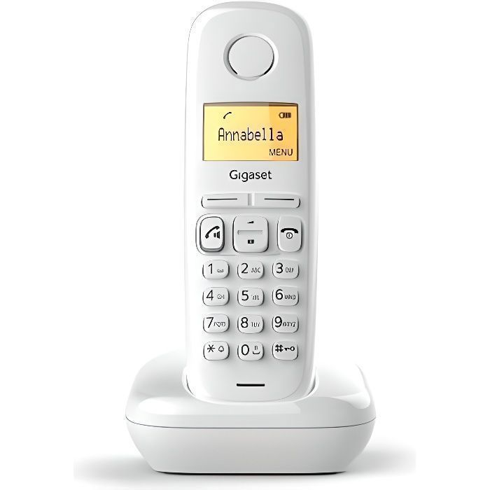 Gigaset A270 Téléphone DECT Combiné sans fil Haut-parleur 80 entrées Identification de lappelant Blanc