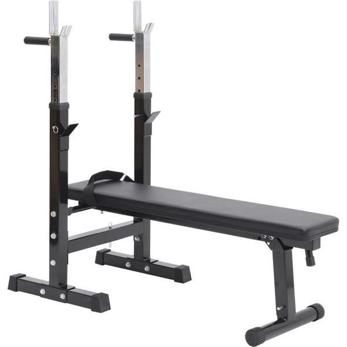 Banc De Musculation Fitness Pliable Entrainement Complet Dossier Reglable Poignees De Poussee Acier Renforce Noir 124x56x111cm Noir Prix Pas Cher Cdiscount
