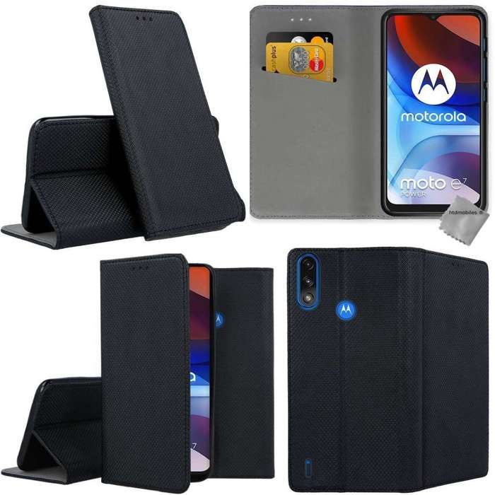 Coque Silicone TPU Effet Fibre De Carbone Anti-Choc Pour Motorola Moto E7i Power - Noir
