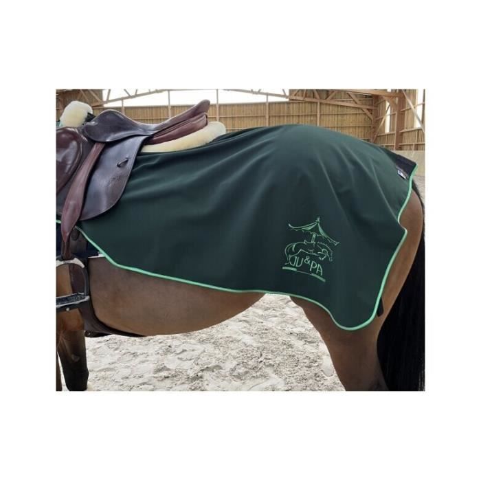 Comparer les prix de Couvre-reins pour cheval imperméable doublé polaire Ju & Pa BlackPearl - metal vert/vert - 140 cm