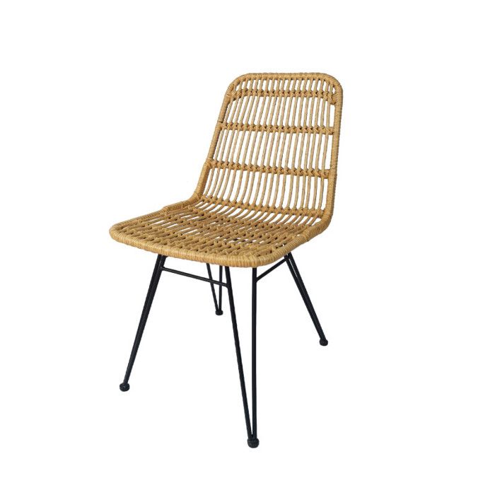 Kosmi Chaise Style Nature Aspect Rotin En Resine Tressee Et Pieds En Metal Noir Achat Vente Ensemble Table Et Chaise De Jardin Kosmi Chaise Style Nature Cdiscount