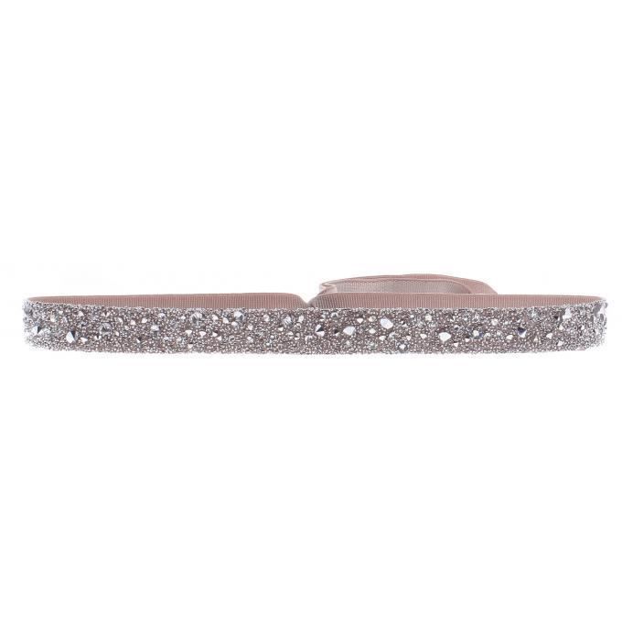 bracelet les interchangeables a35899 - bracelet tissu beige cristaux swarovski femme