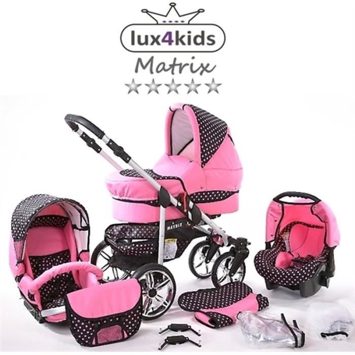 Matrix 2 Poussette Combin e 3en1 Set t Roues pivotantes Nacelle