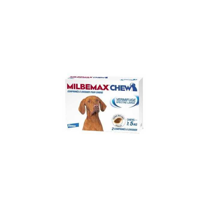 Meilleurs prix pour Milbemax Chew Chien 5Kg et Plus 2 Comprimés