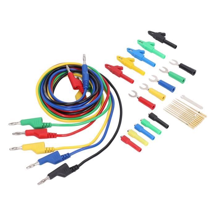 Kit 92 Pièces Fils Test Multimètre - Pinces Crocodile, Sondes Pour Voiture 12V/24V
