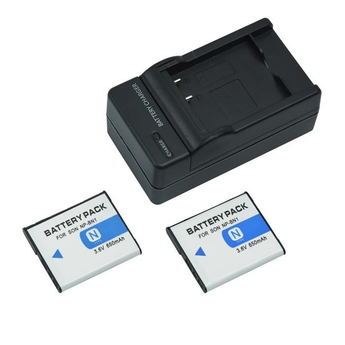 MP power ® 2 x Batterie NPBN1 + chargeur pour Sony Cybershot DSCWX150 QX100 T99 T110 TF1 TX66