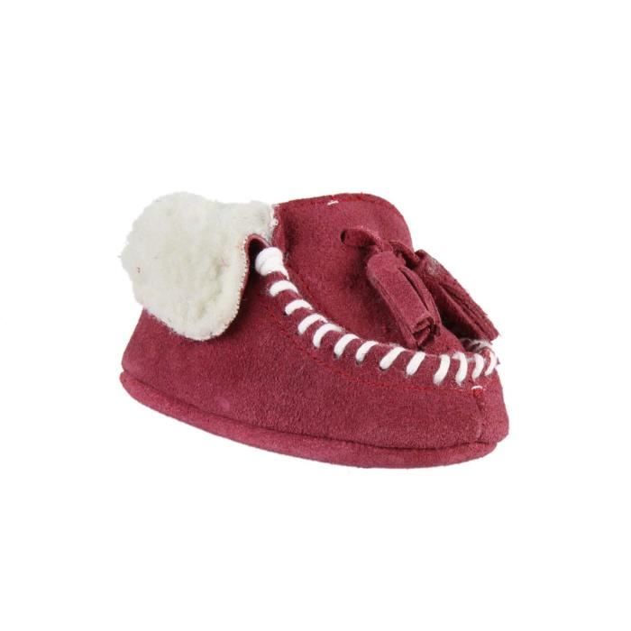 chaussons cuir fourrés adulte